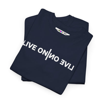 LIVE ON I ИO ƎVI⅃ Unisex Heavy Cotton Tee