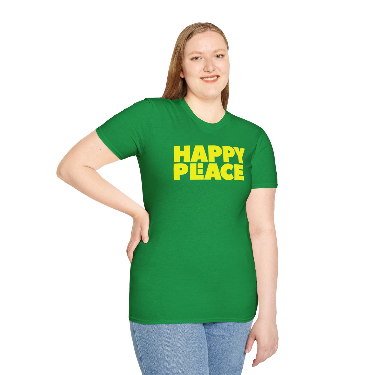 HAPPY PLACE/PEACE Unisex Softstyle 100% Cotton T-Shirt