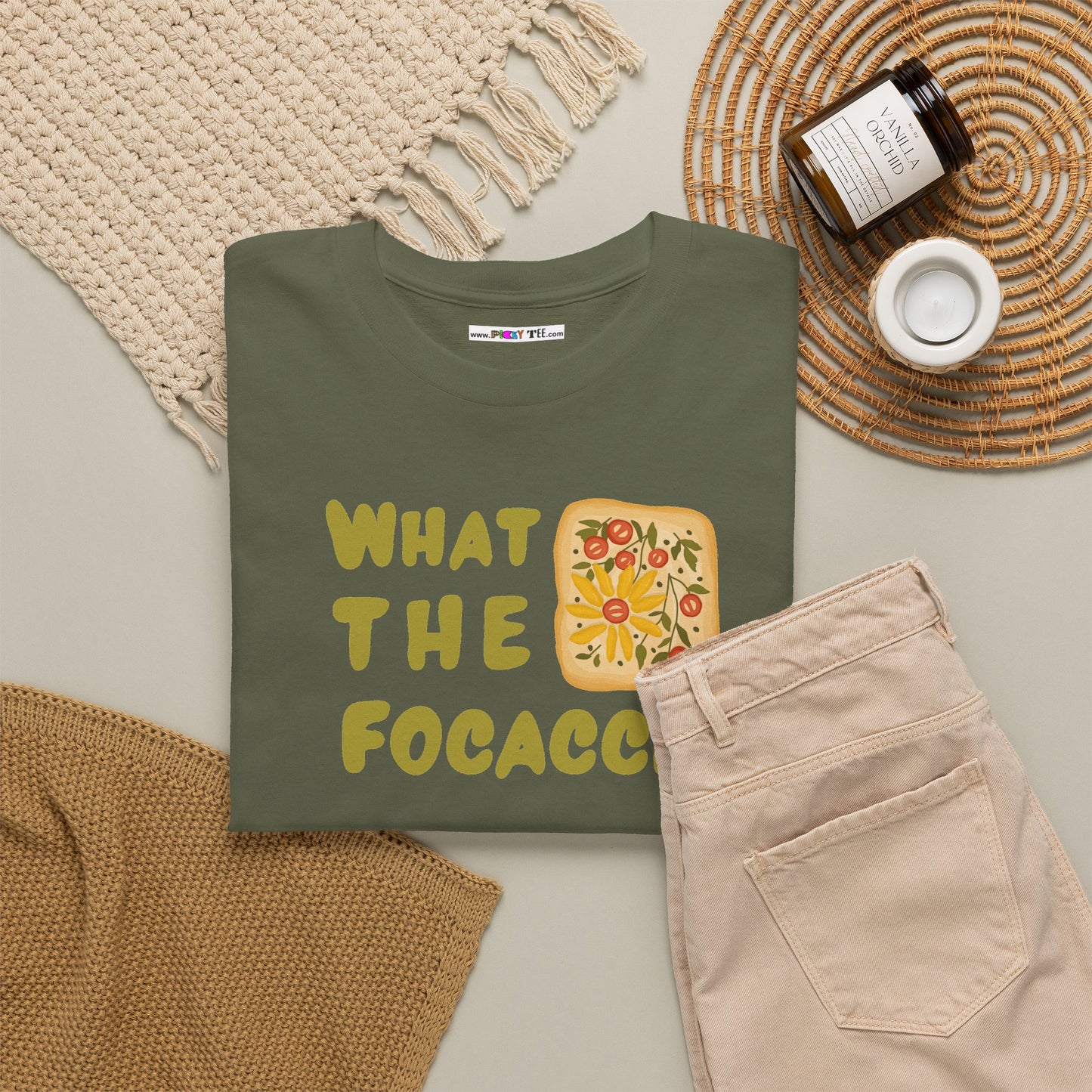 WHAT THE FOCACCIA Unisex Heavy Cotton Tee