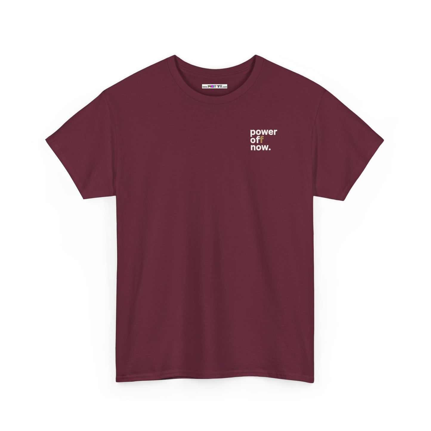 power off now Unisex Heavy Cotton Tee