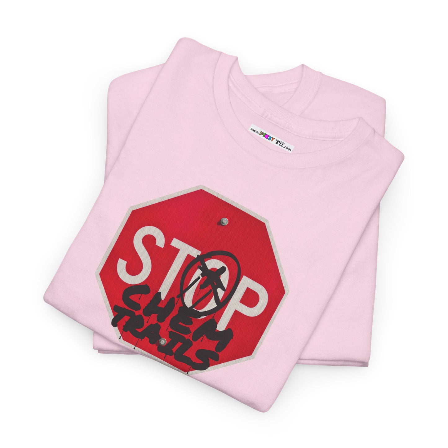 STOP chem trails Unisex Heavy Cotton Tee