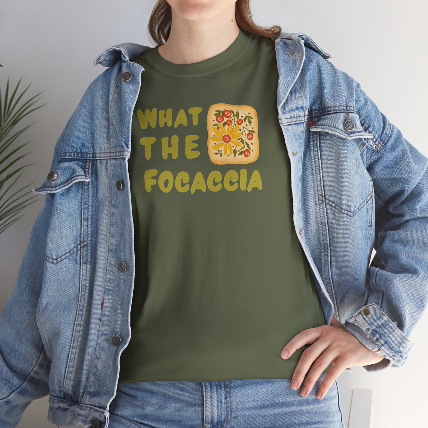 WHAT THE FOCACCIA Unisex Heavy Cotton Tee