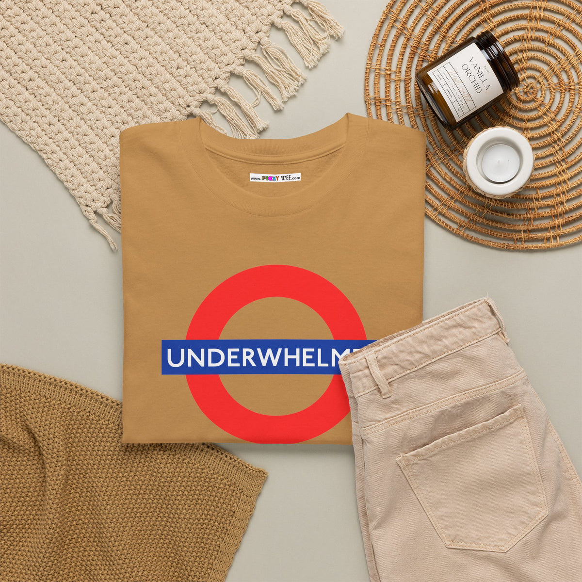 UNDERWHELMED Unisex Heavy Cotton Tee