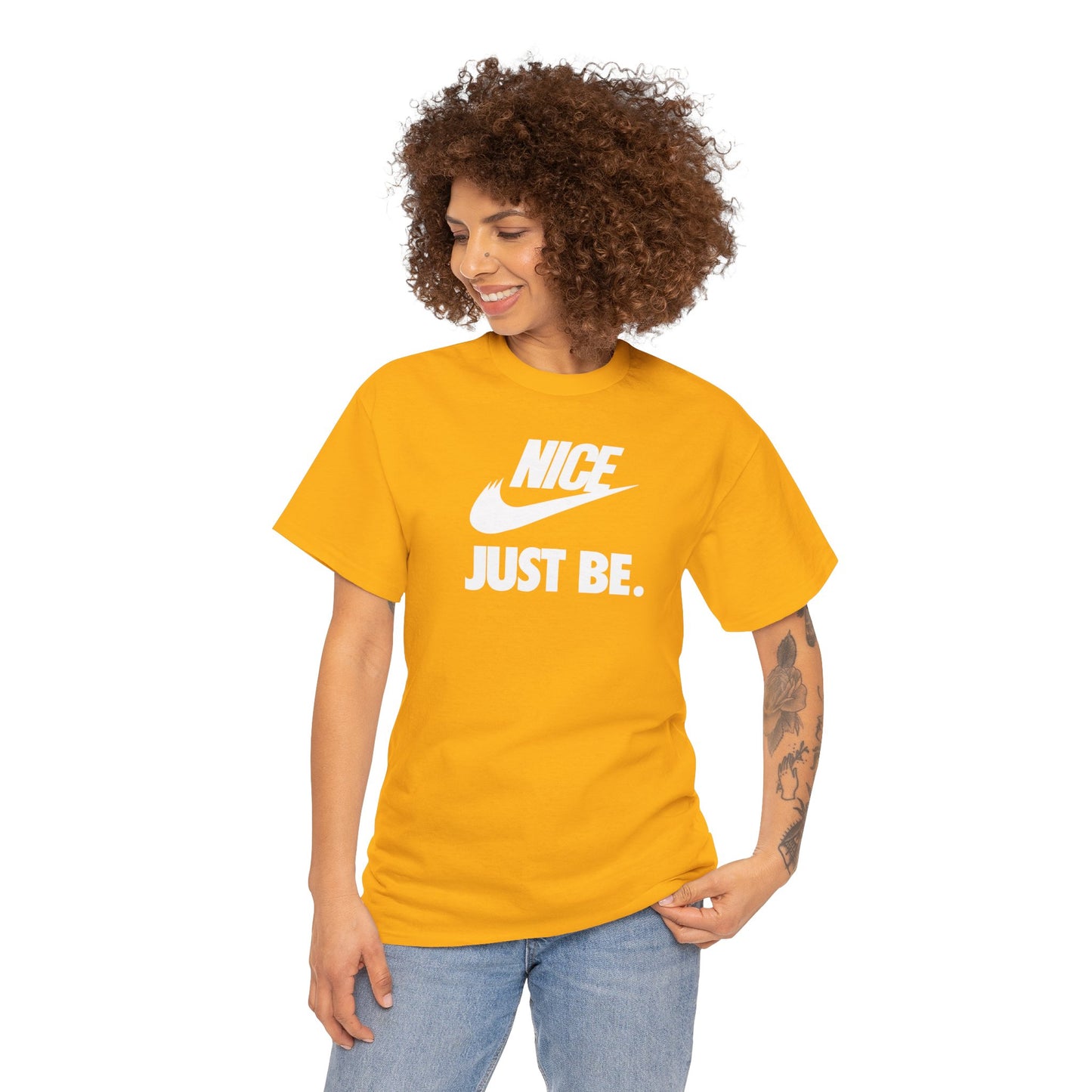 NICE... JUST BE. Unisex Heavy Cotton Tee
