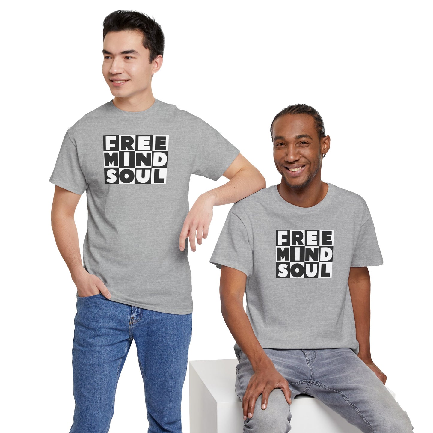 FREE MIND SOUL Unisex Heavy Cotton Tee