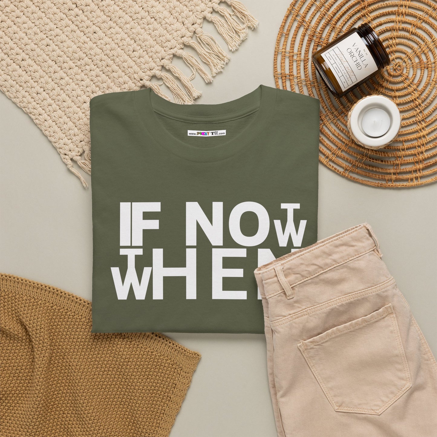 IF NOT NOW THEN WHEN Unisex Heavy Cotton Tee