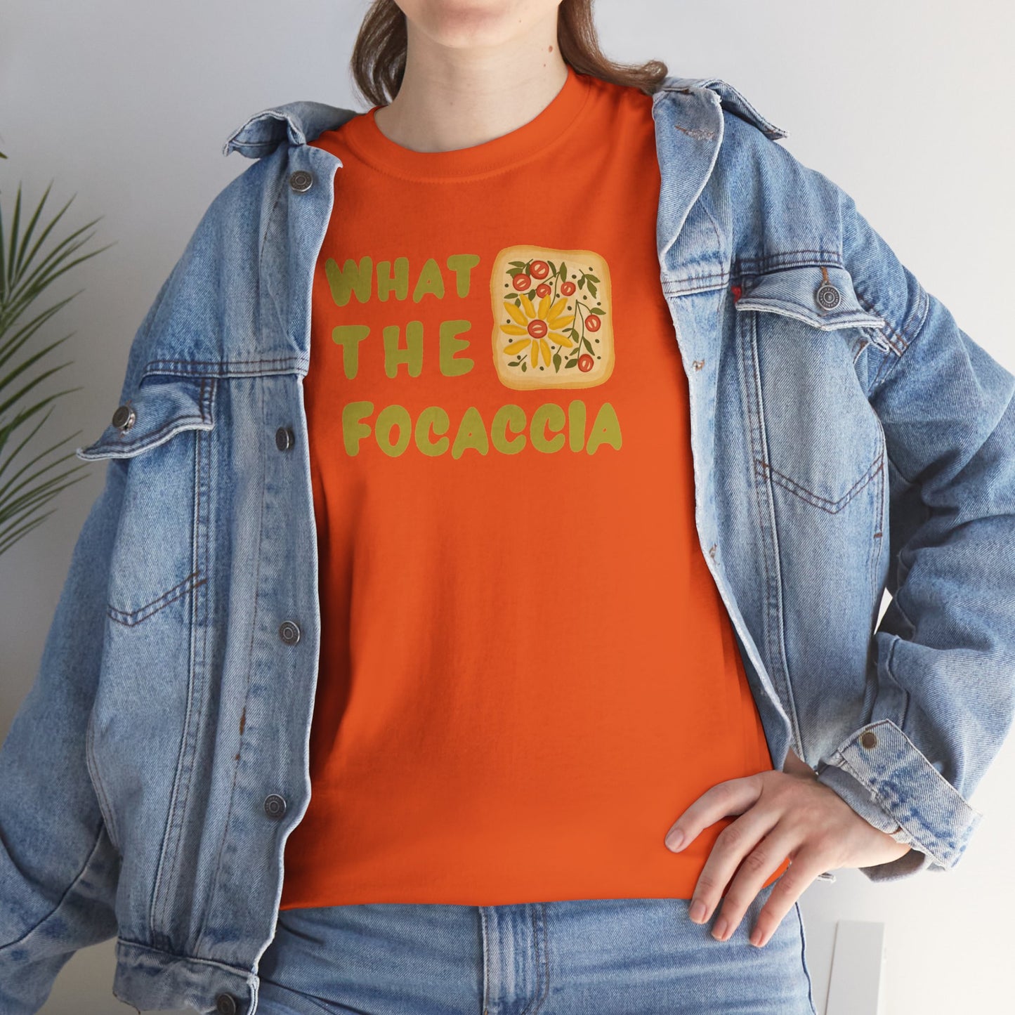 WHAT THE FOCACCIA Unisex Heavy Cotton Tee