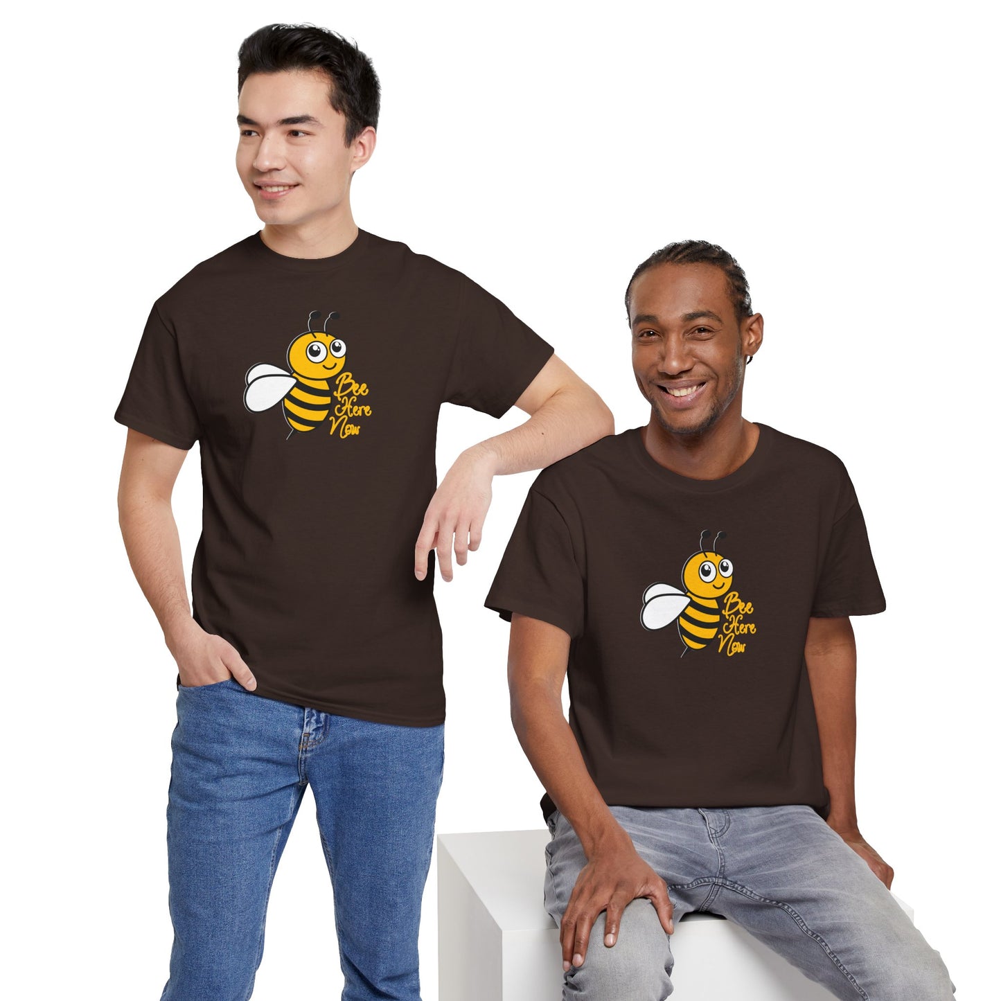 Bee Here Now Unisex Heavy Cotton Tee