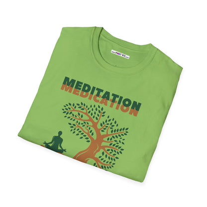 MEDITATION MEDICATION Unisex Softstyle 100% Cotton T-Shirt