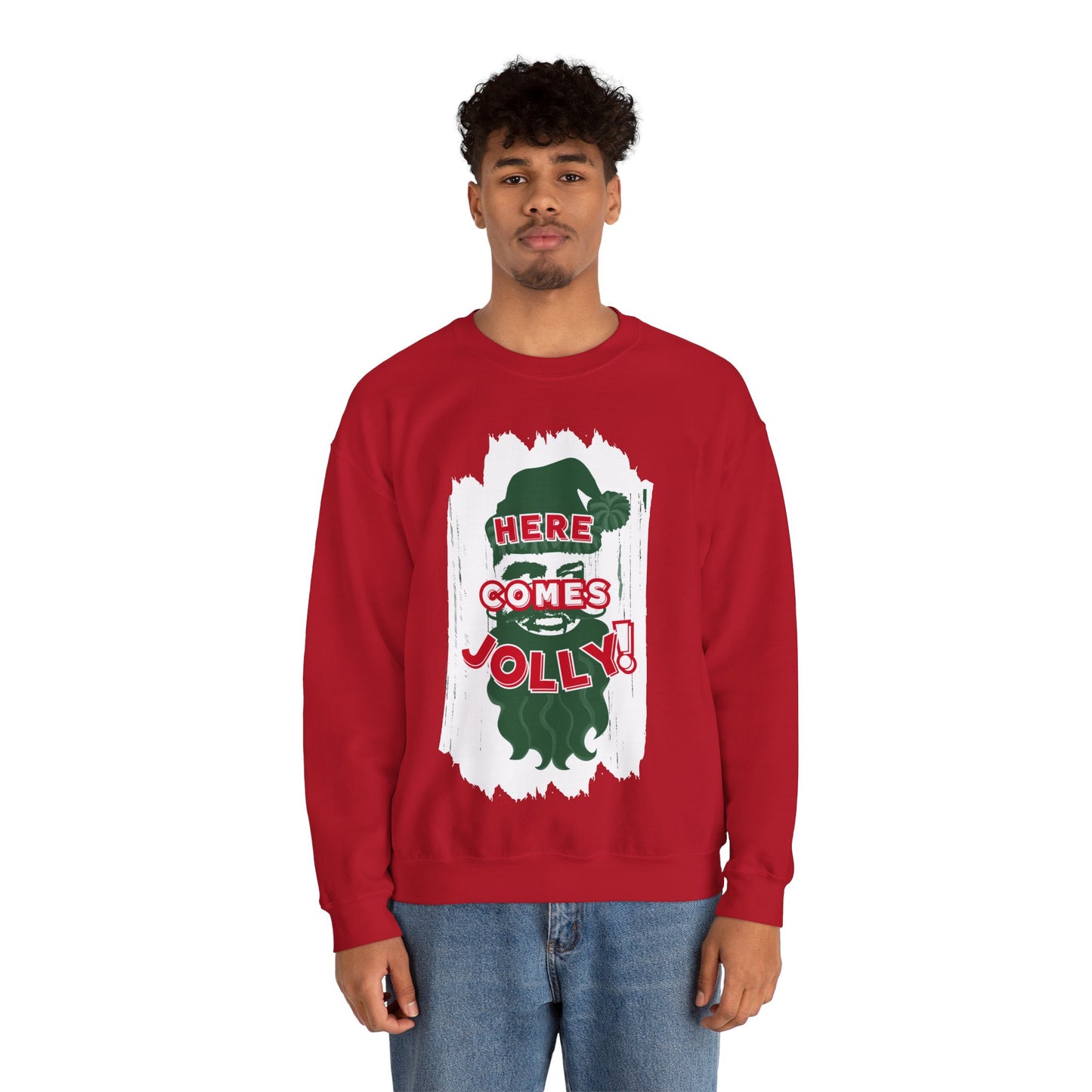 HERE COMES JOLLY! Unisex Heavy Blend™ Crewneck Sweatshirt