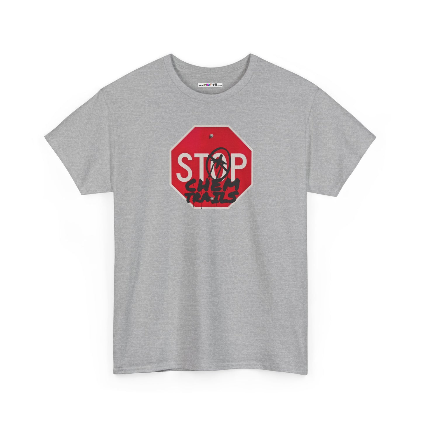 STOP chem trails Unisex Heavy Cotton Tee