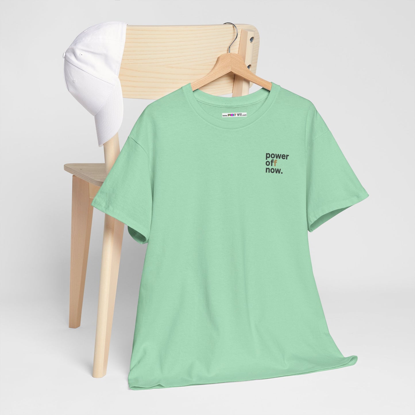 power off now Unisex Heavy Cotton Tee