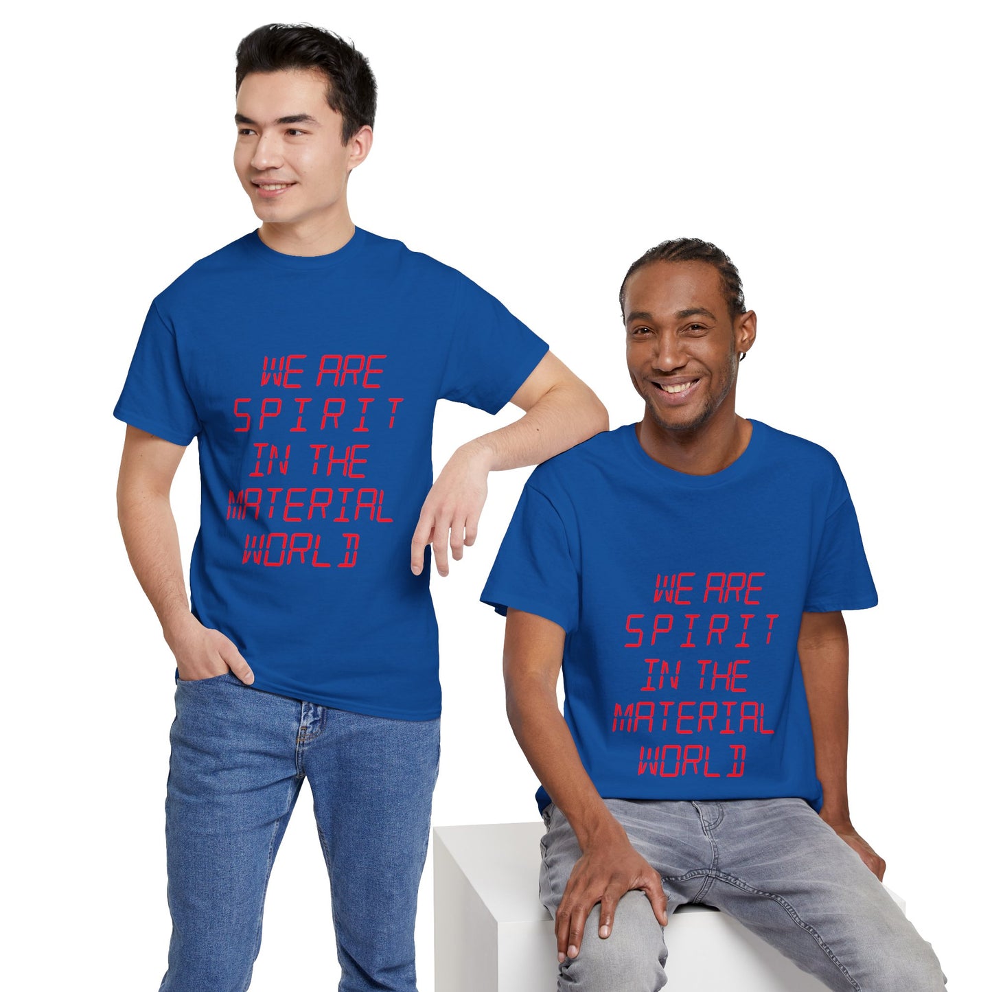WE ARE SPIRIT IN THE MATERIAL WORLD Unisex Softstyle 100% Cotton T-Shirt