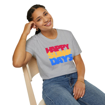 HAPPY SUNNY DAYS Unisex Softstyle 100% Cotton T-Shirt