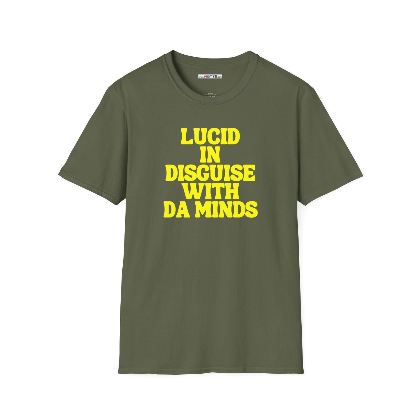 LUCID IN DISGUISE WITH DA MINDS Unisex Softstyle 100% Cotton T-Shirt