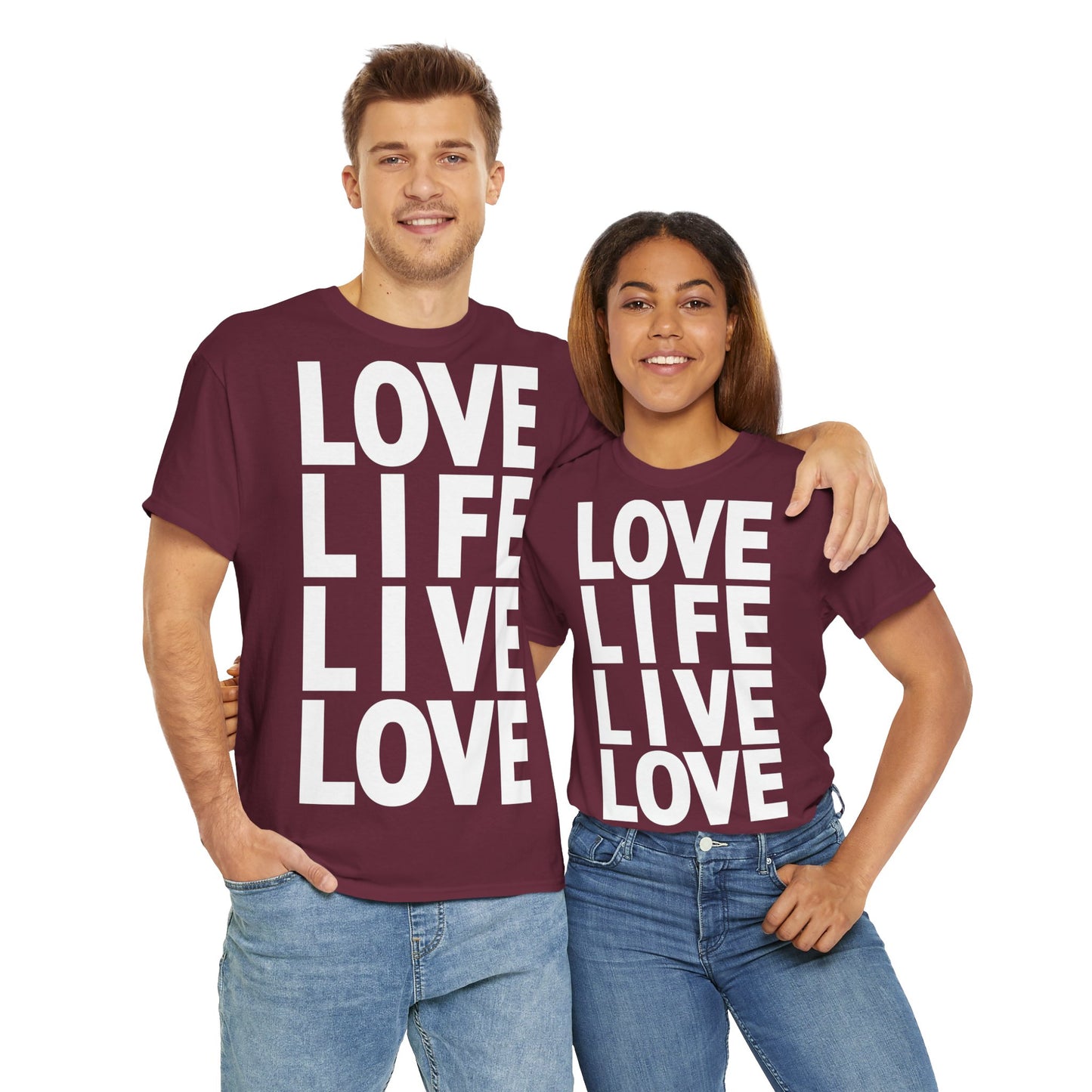 LOVE LIFE LIVE LOVE Unisex Heavy Cotton Tee