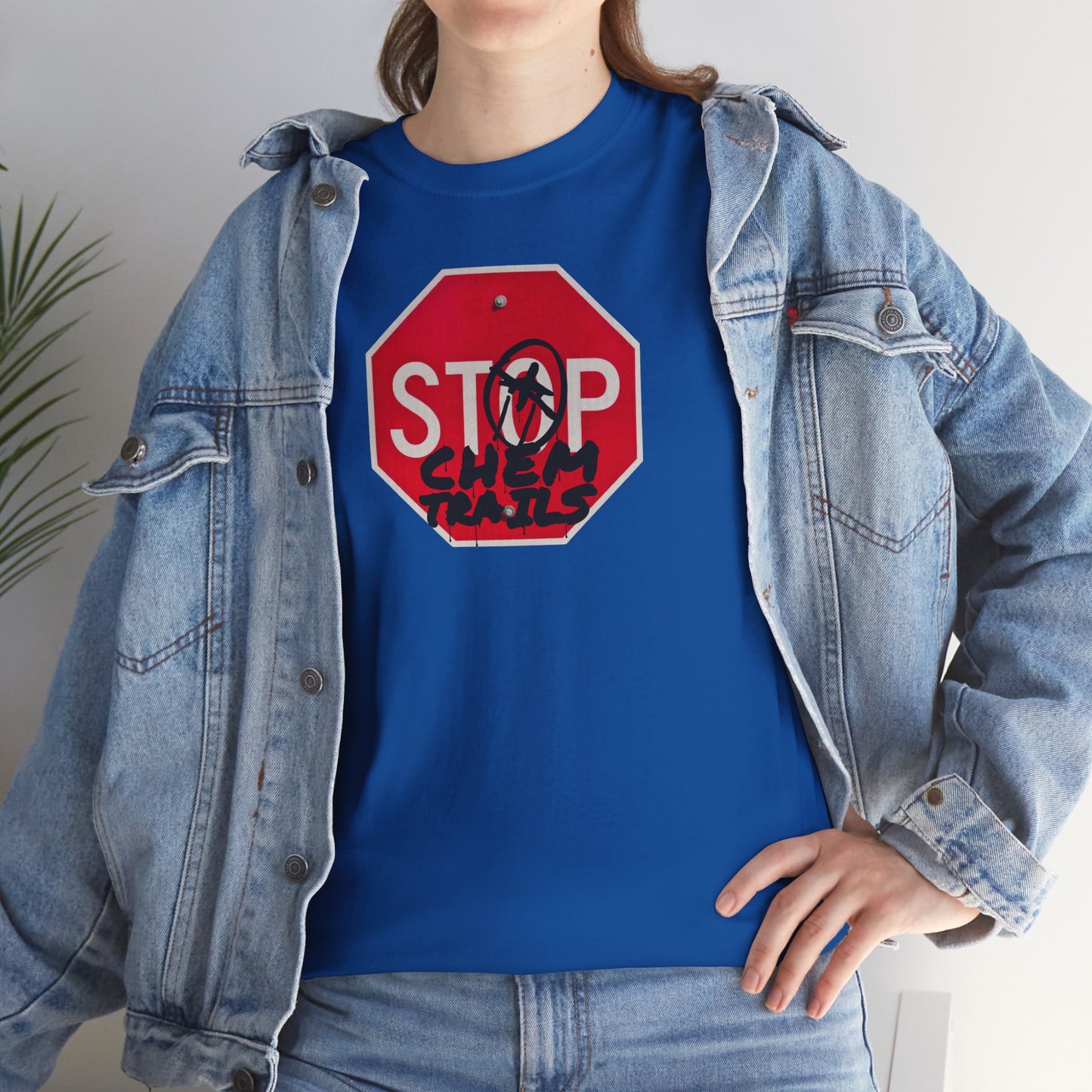 STOP chem trails Unisex Heavy Cotton Tee