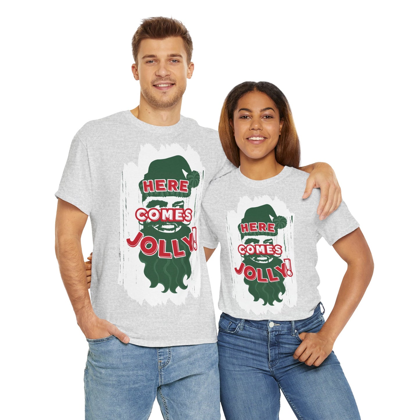 HERE COMES JOLLY!  Unisex Heavy Cotton Tee