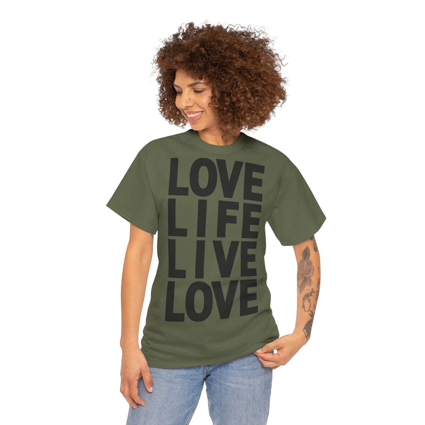 LOVE LIFE LIVE LOVE Unisex Heavy Cotton Tee