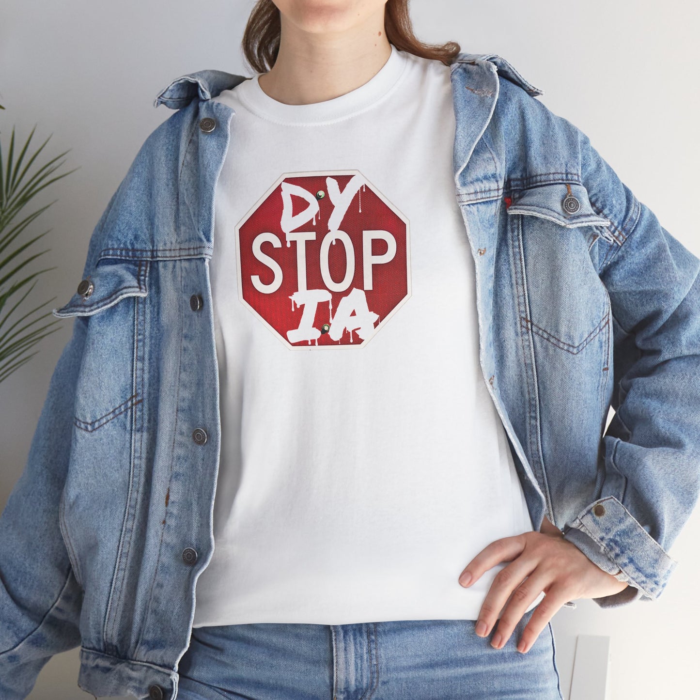 STOP DYSTOPIA Unisex Heavy Cotton Tee