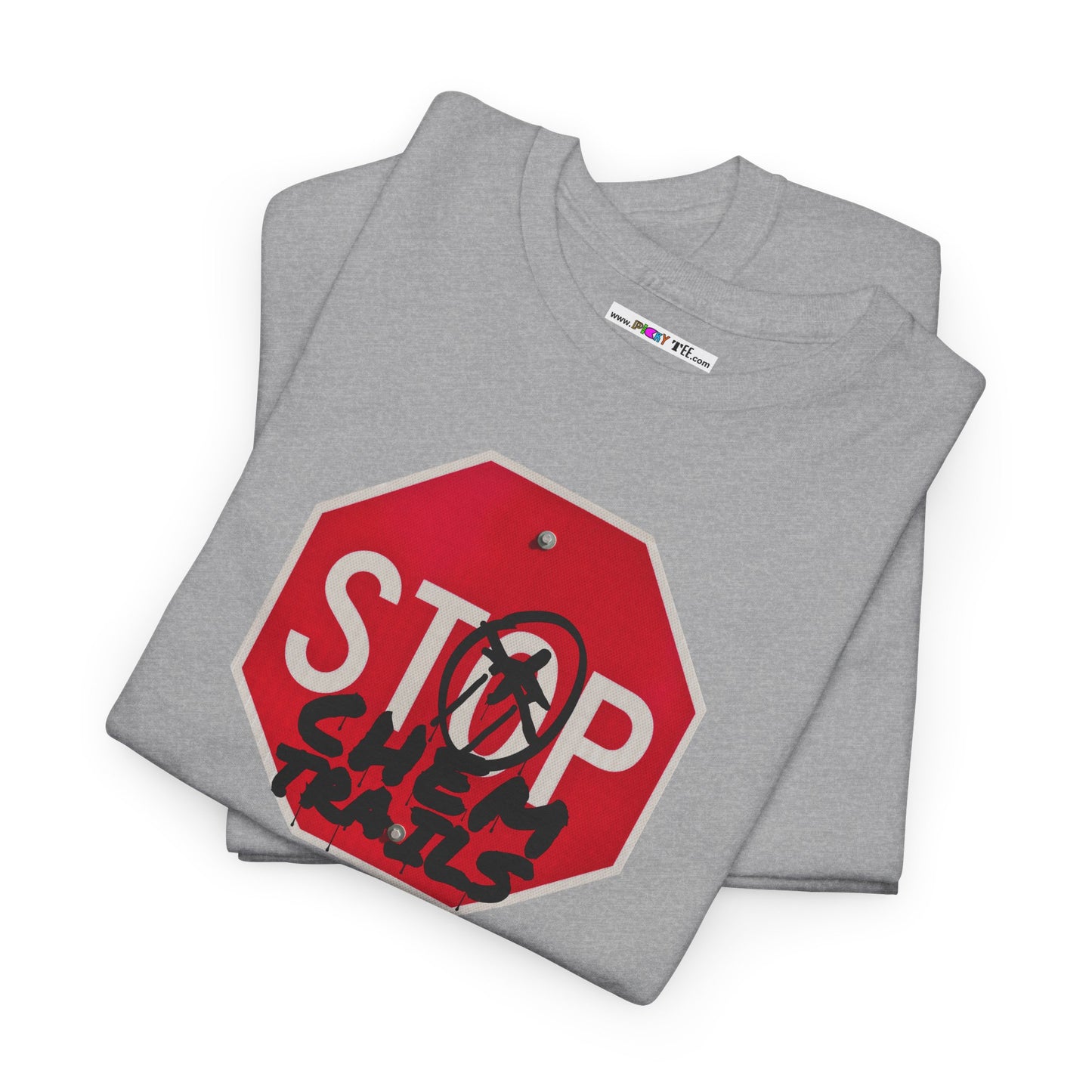 STOP chem trails Unisex Heavy Cotton Tee