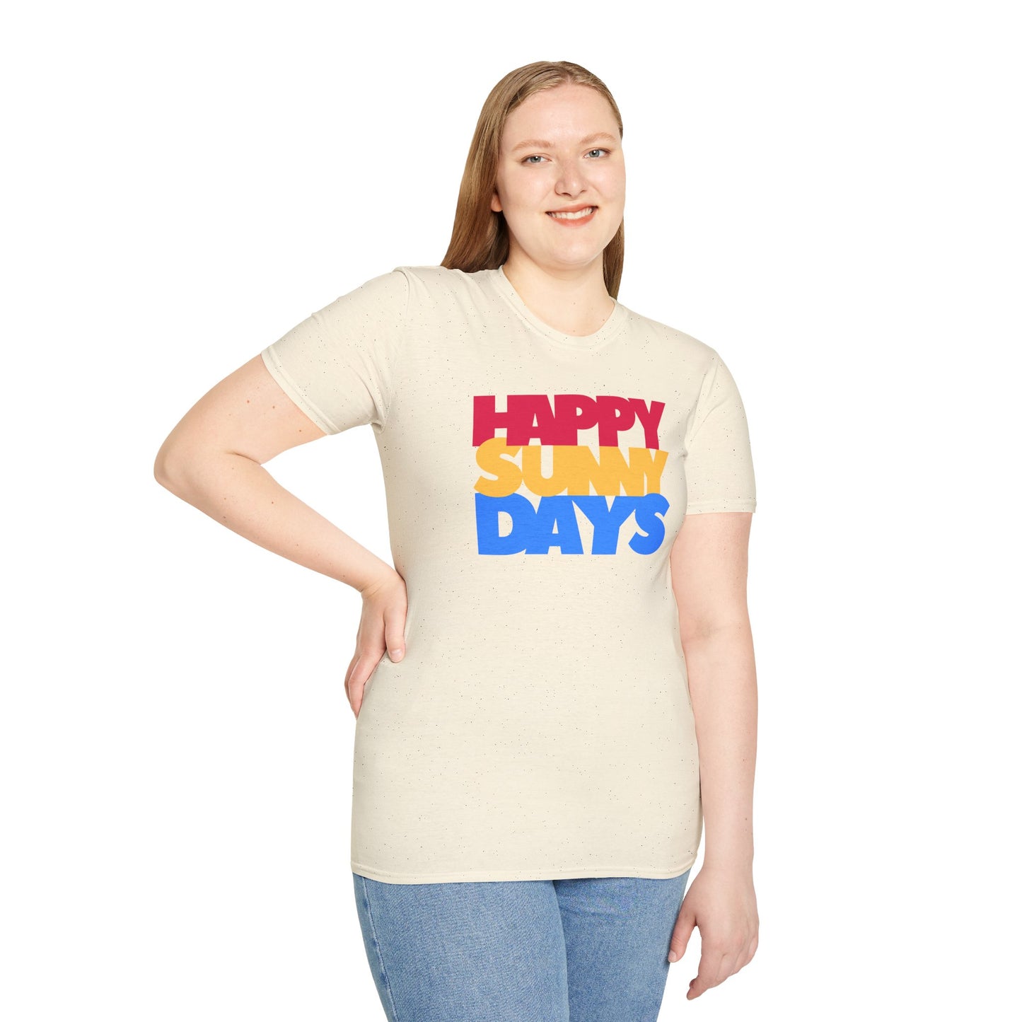 HAPPY SUNNY DAYS Unisex Softstyle 100% Cotton T-Shirt