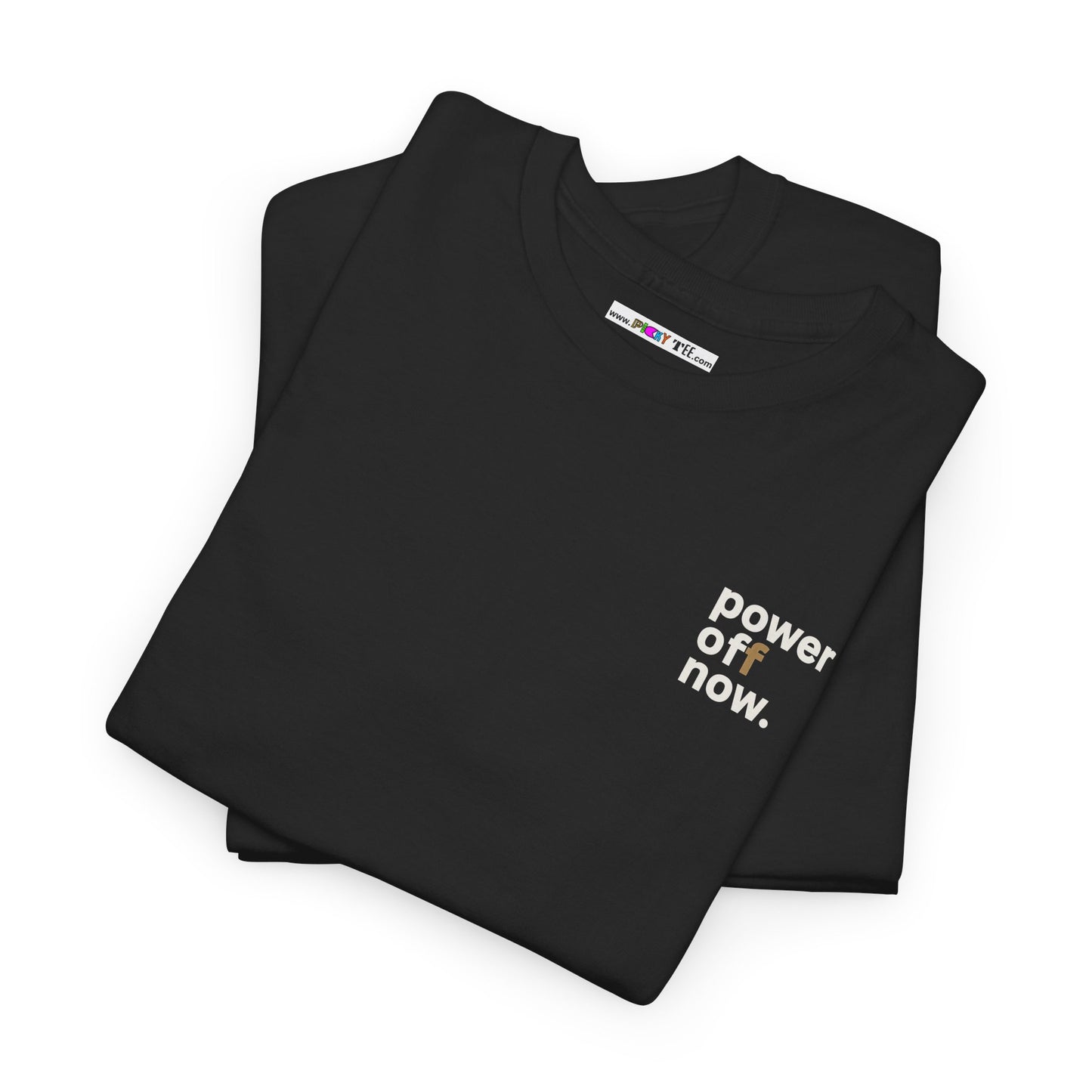 power off now Unisex Heavy Cotton Tee