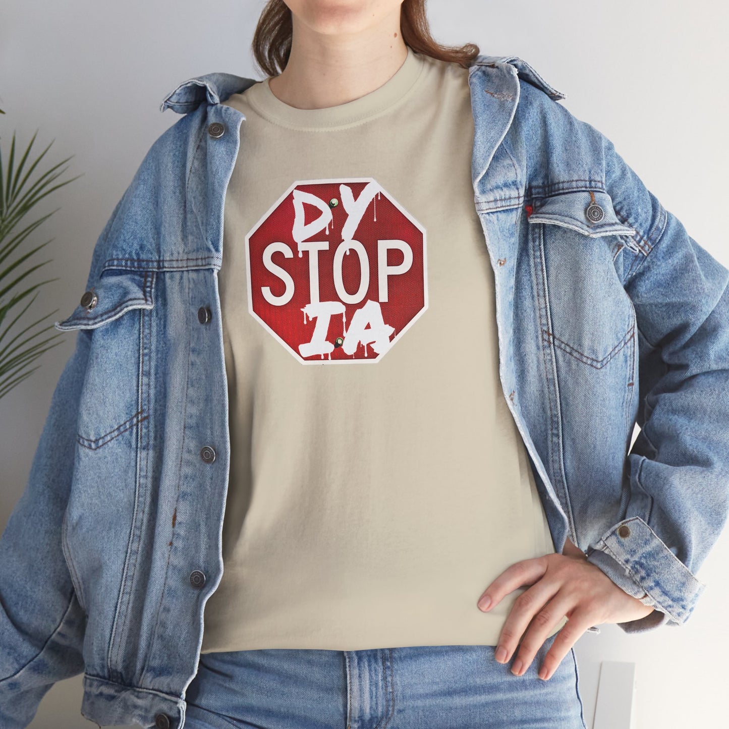 STOP DYSTOPIA Unisex Heavy Cotton Tee