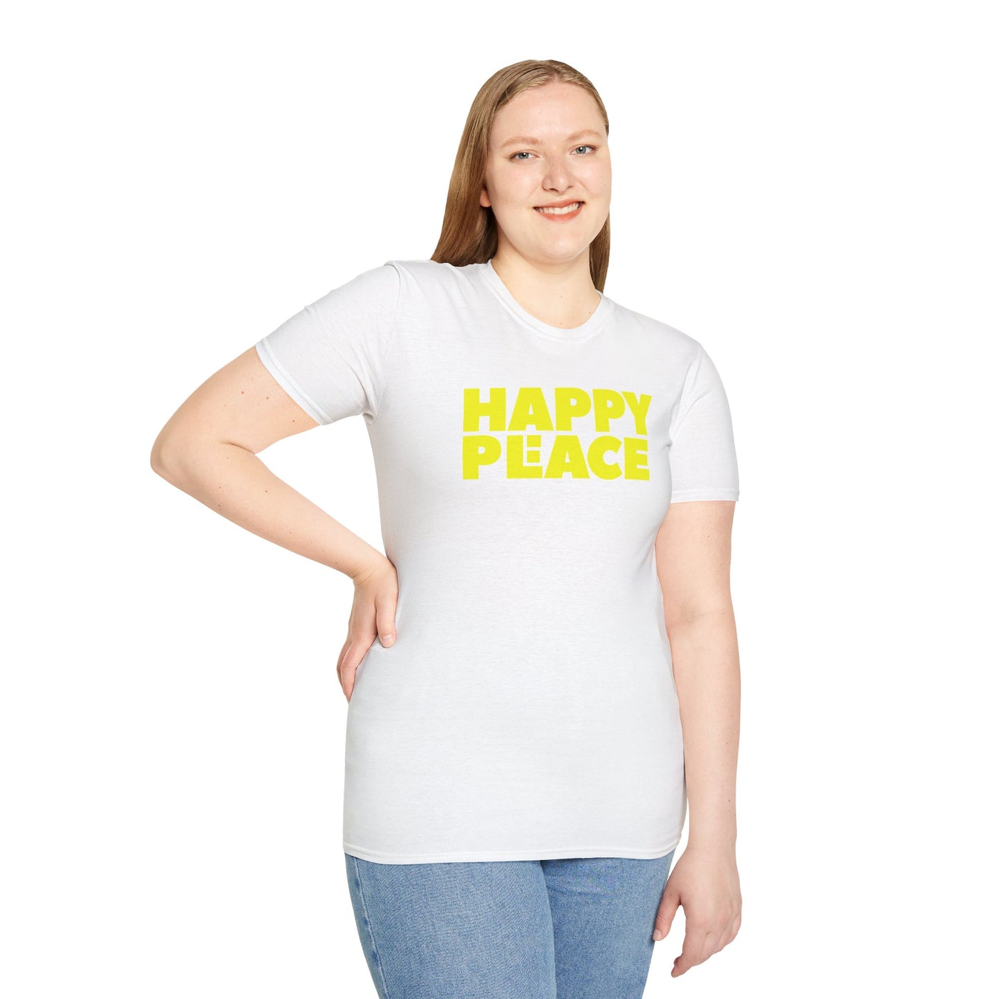 HAPPY PLACE/PEACE Unisex Softstyle 100% Cotton T-Shirt