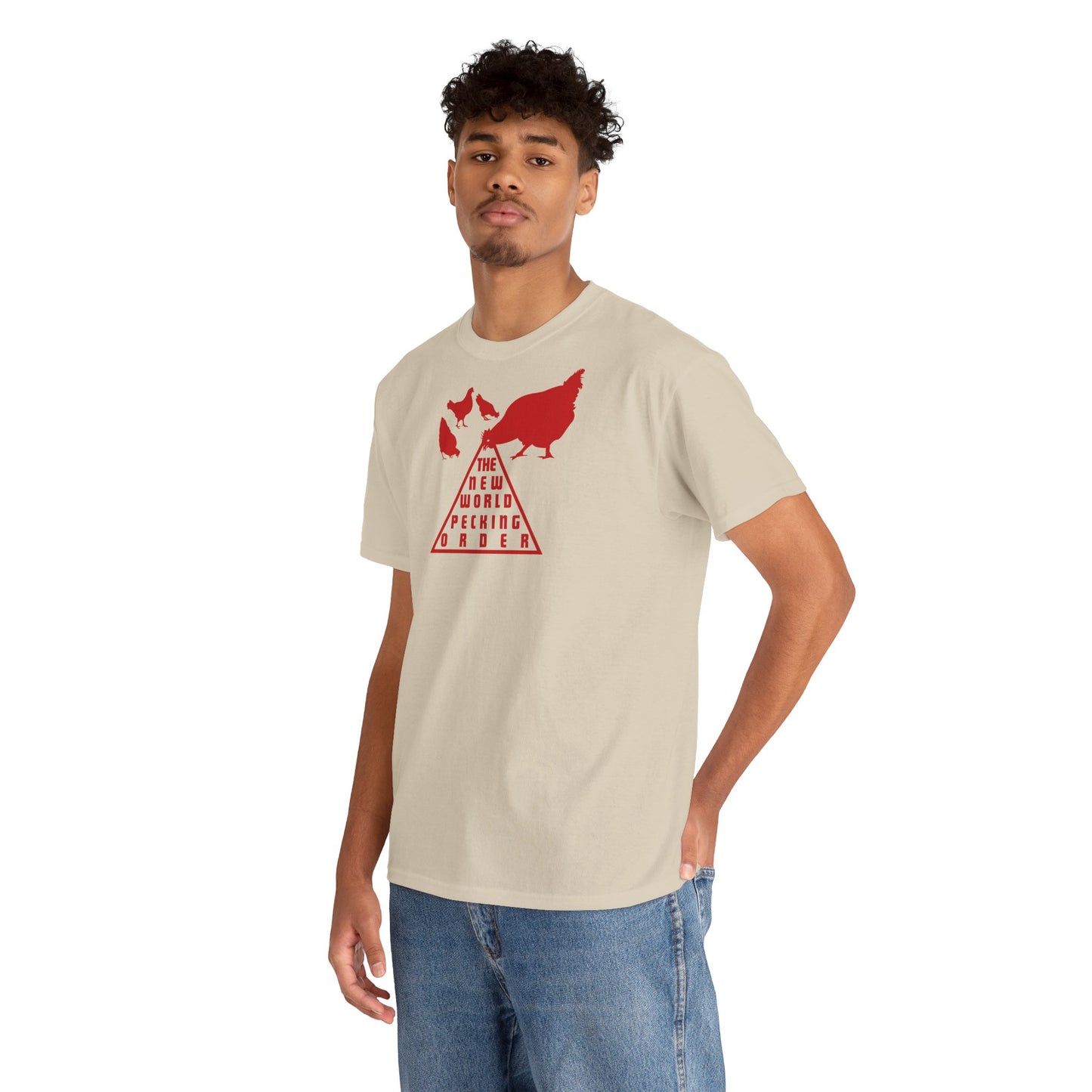 THE NEW WORLD PECKING ORDER Unisex Heavy Cotton Tee