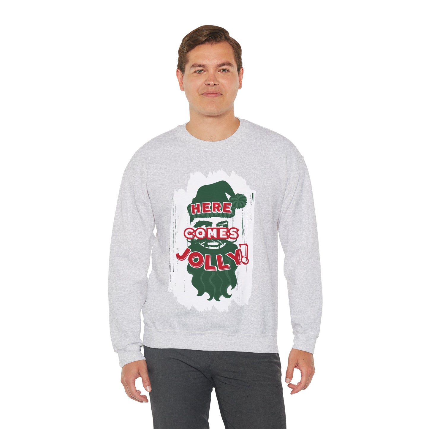 HERE COMES JOLLY! Unisex Heavy Blend™ Crewneck Sweatshirt