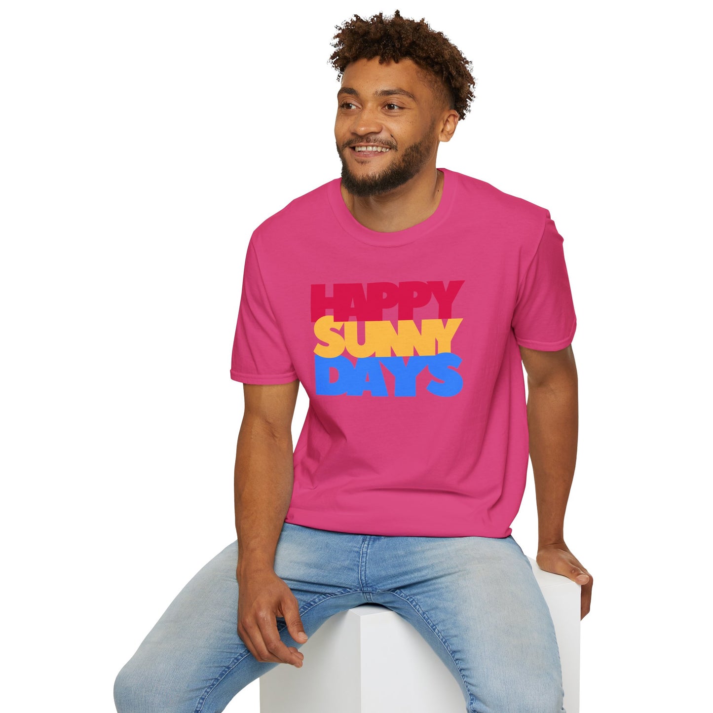 HAPPY SUNNY DAYS Unisex Softstyle 100% Cotton T-Shirt