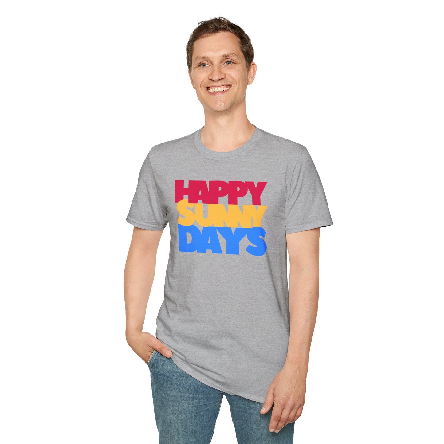 HAPPY SUNNY DAYS Unisex Softstyle 100% Cotton T-Shirt