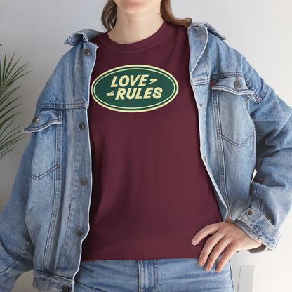 LOVE RULES Unisex Heavy Cotton Tee