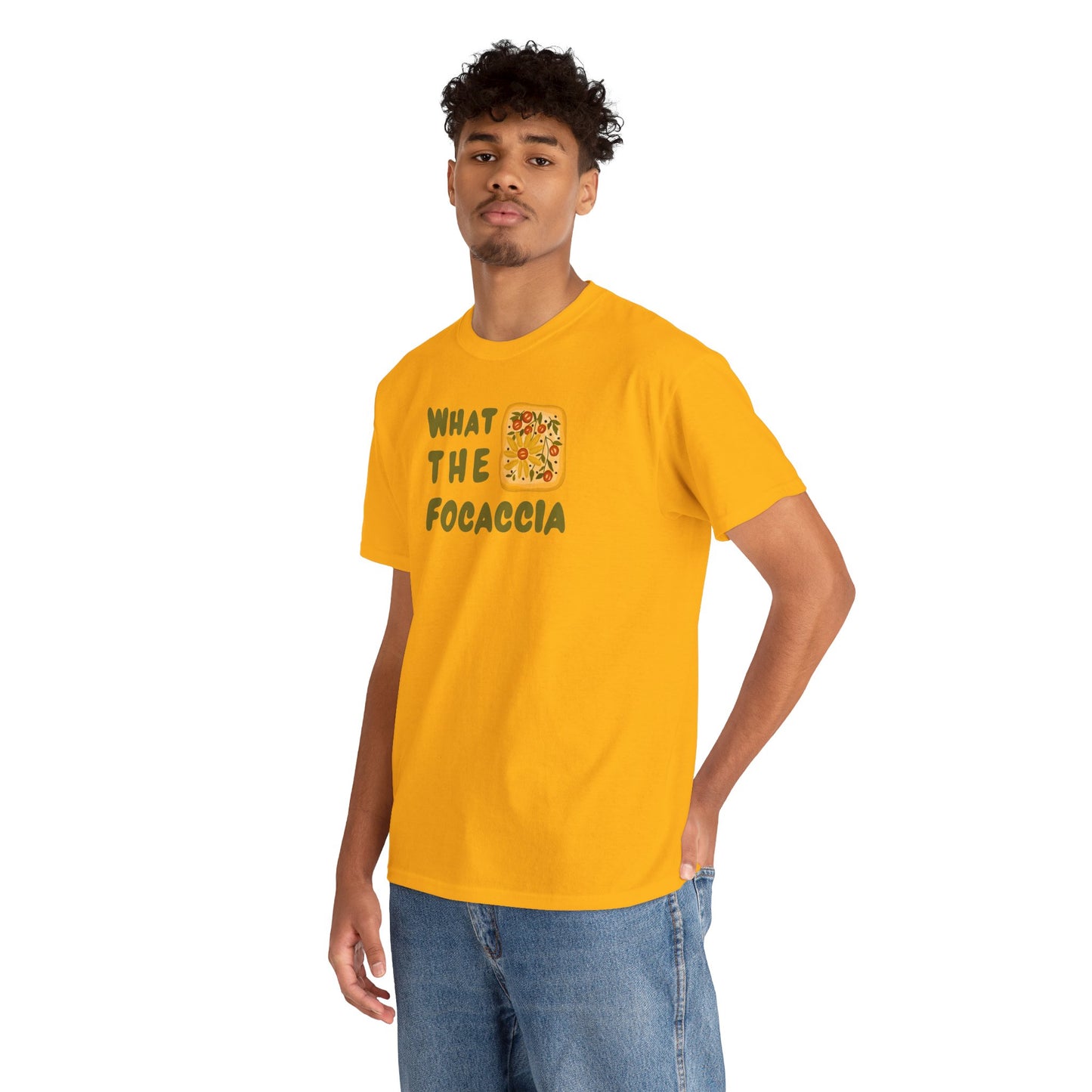 WHAT THE FOCACCIA Unisex Heavy Cotton Tee