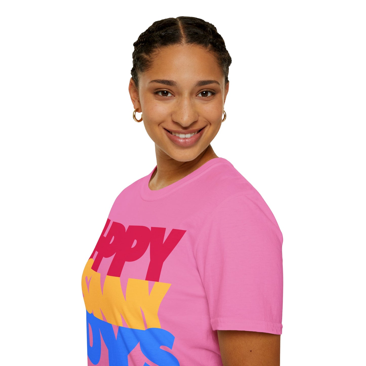 HPPY SNNY DYS Unisex Softstyle 100% Cotton T-Shirt