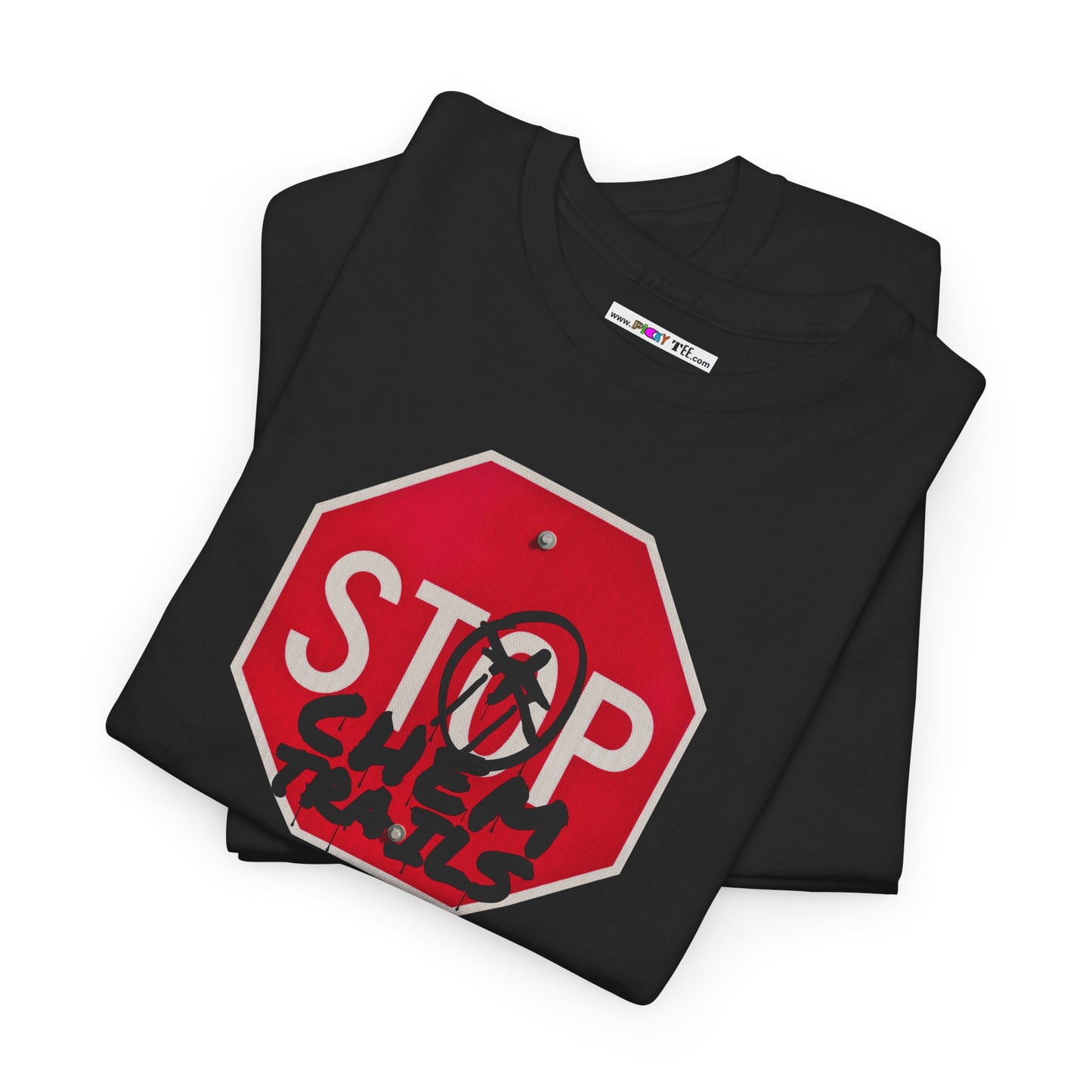 STOP chem trails Unisex Heavy Cotton Tee