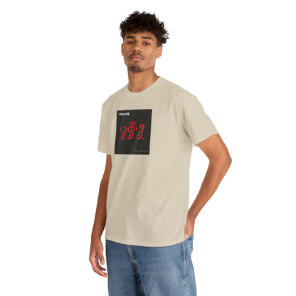 the PEACE ghost in the war-machine Unisex Heavy Cotton Tee