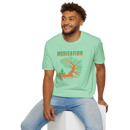 MEDITATION MEDICATION Unisex Softstyle 100% Cotton T-Shirt