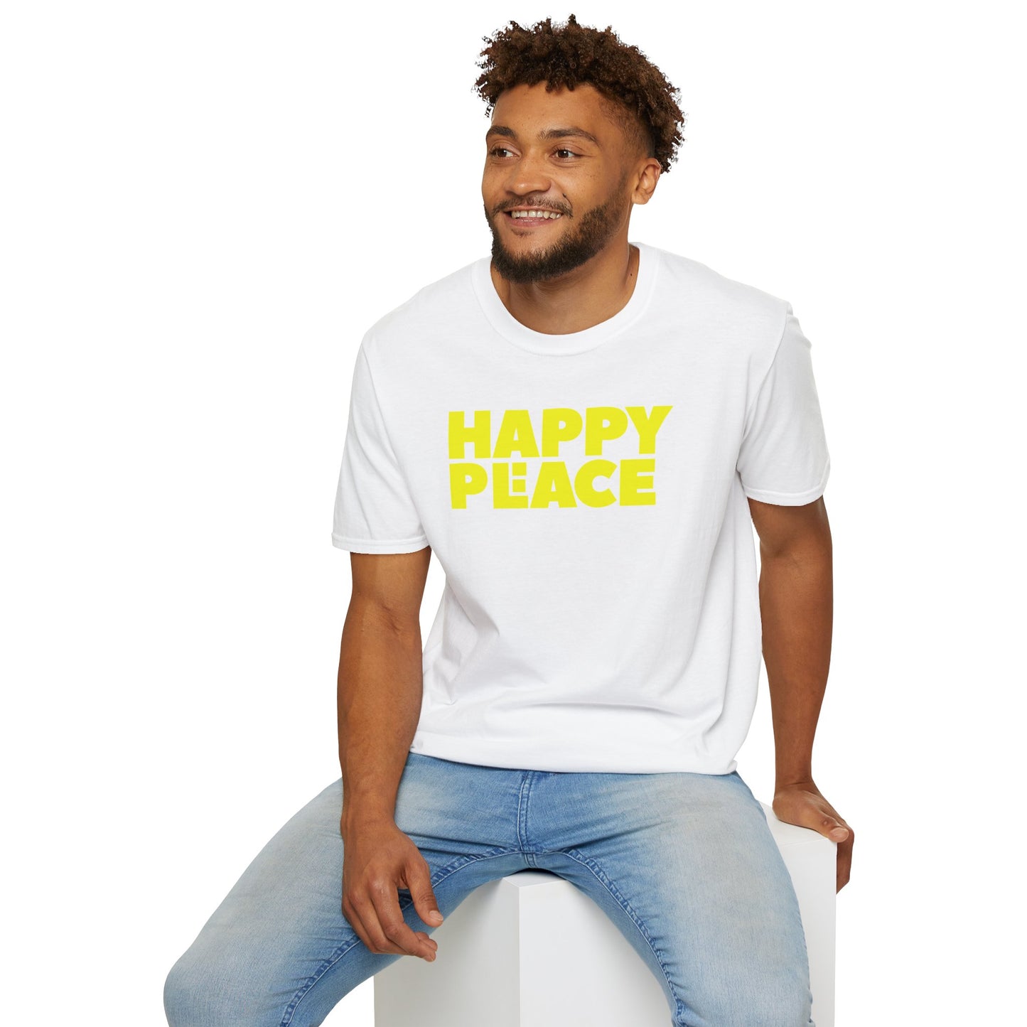 HAPPY PLACE/PEACE Unisex Softstyle 100% Cotton T-Shirt