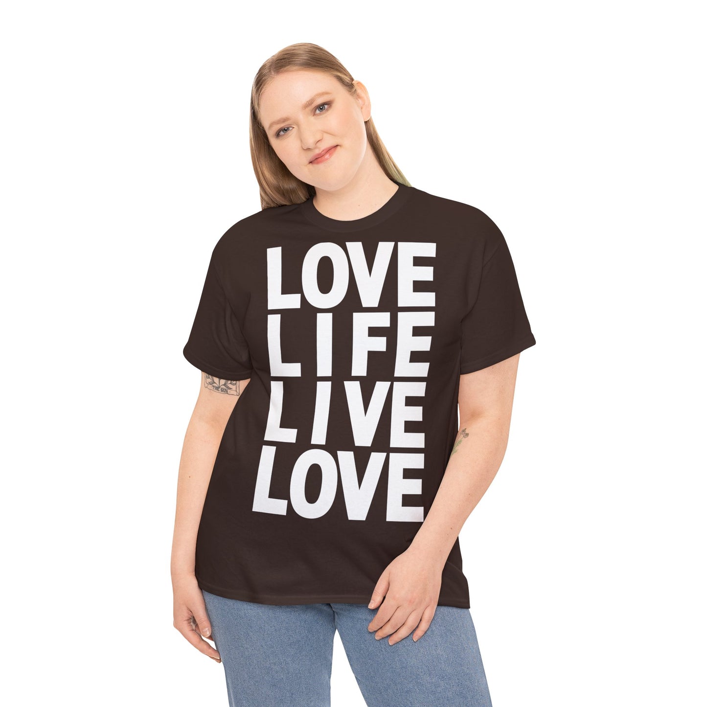 LOVE LIFE LIVE LOVE Unisex Heavy Cotton Tee