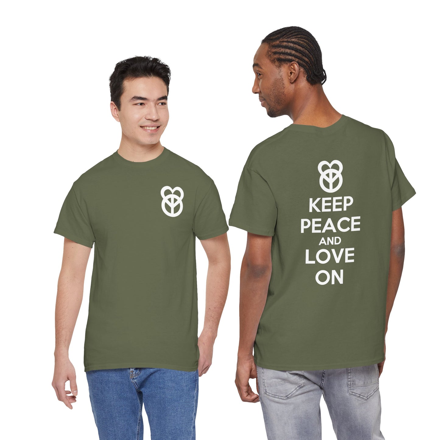 KEEP PEACE AND LOVE ON Unisex Heavy Cotton Tee
