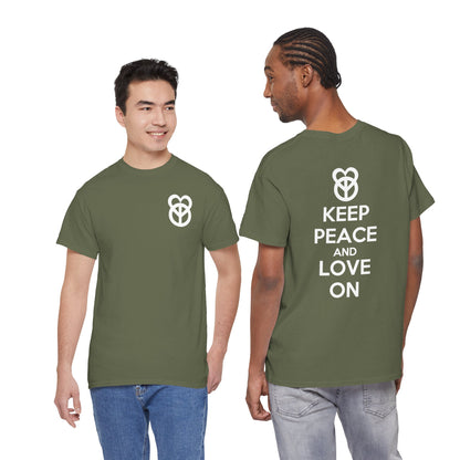 KEEP PEACE AND LOVE ON Unisex Heavy Cotton Tee