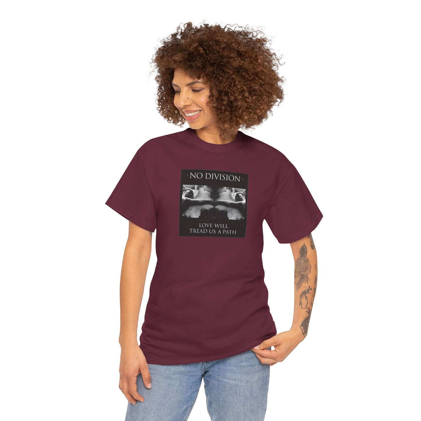 'NO DIVISION' LOVE WILL TREAD US A PATH Unisex Heavy Cotton Tee