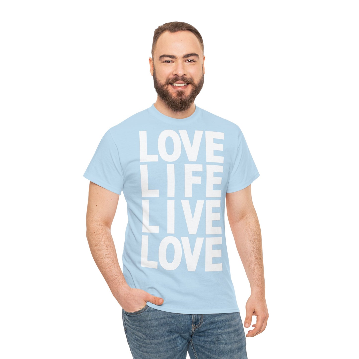 LOVE LIFE LIVE LOVE Unisex Heavy Cotton Tee