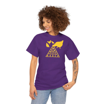 THE NEW WORLD PECKING ORDER Unisex Heavy Cotton Tee