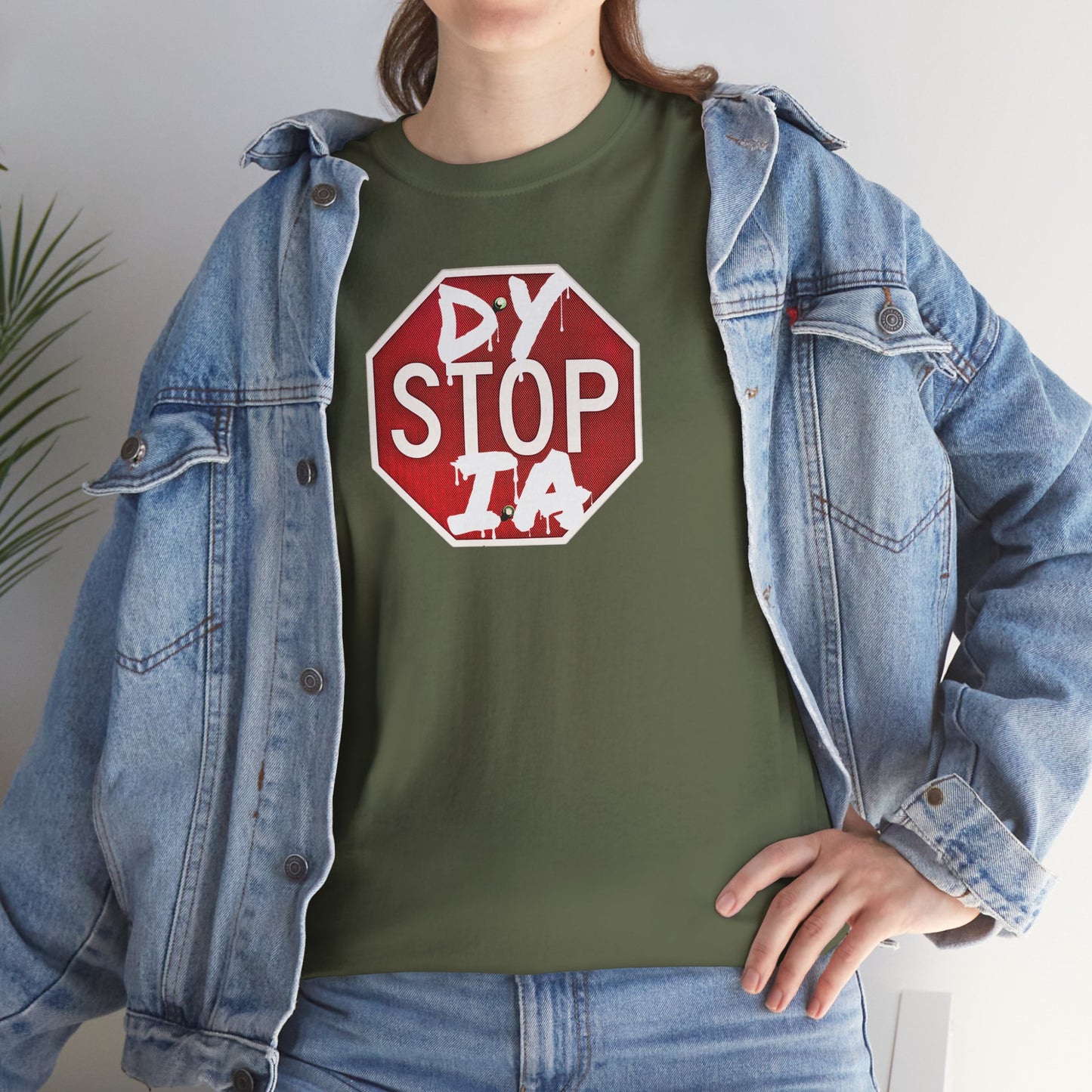 STOP DYSTOPIA Unisex Heavy Cotton Tee
