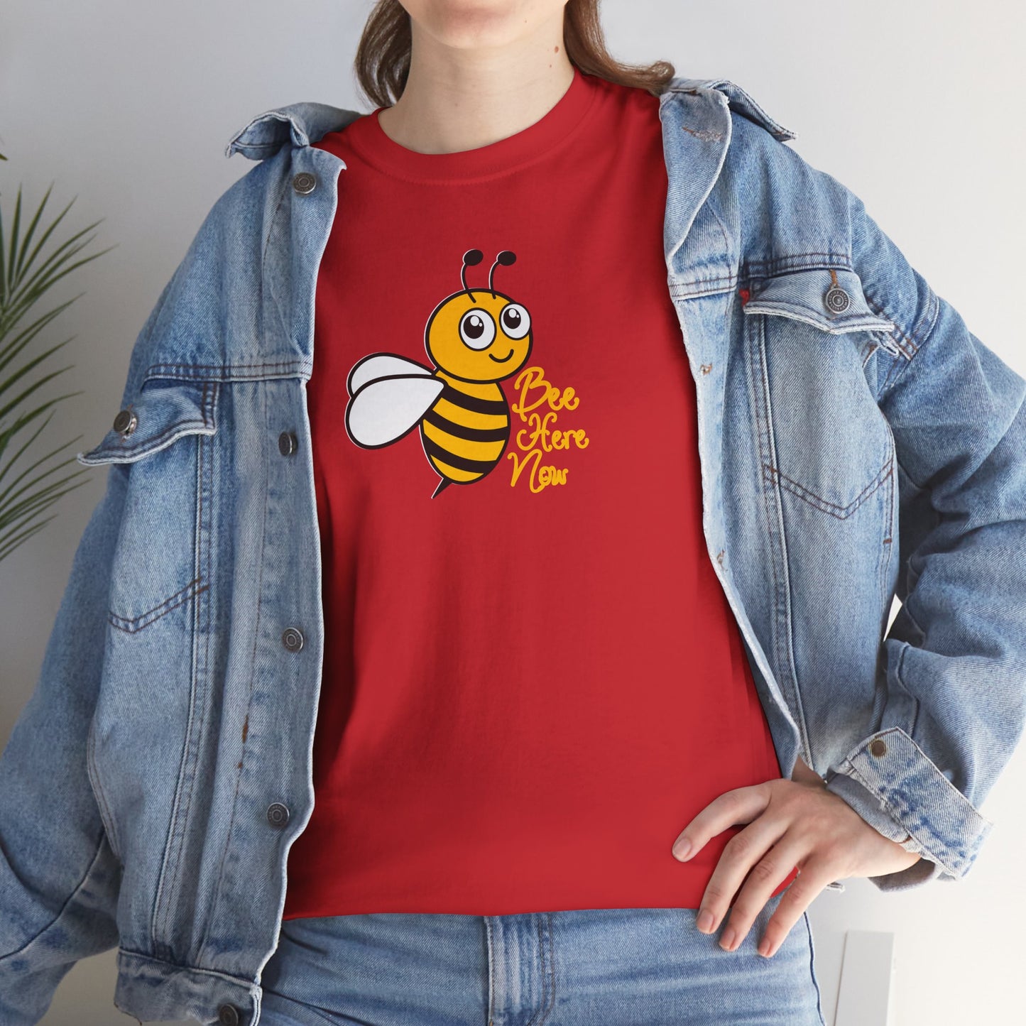 Bee Here Now Unisex Heavy Cotton Tee