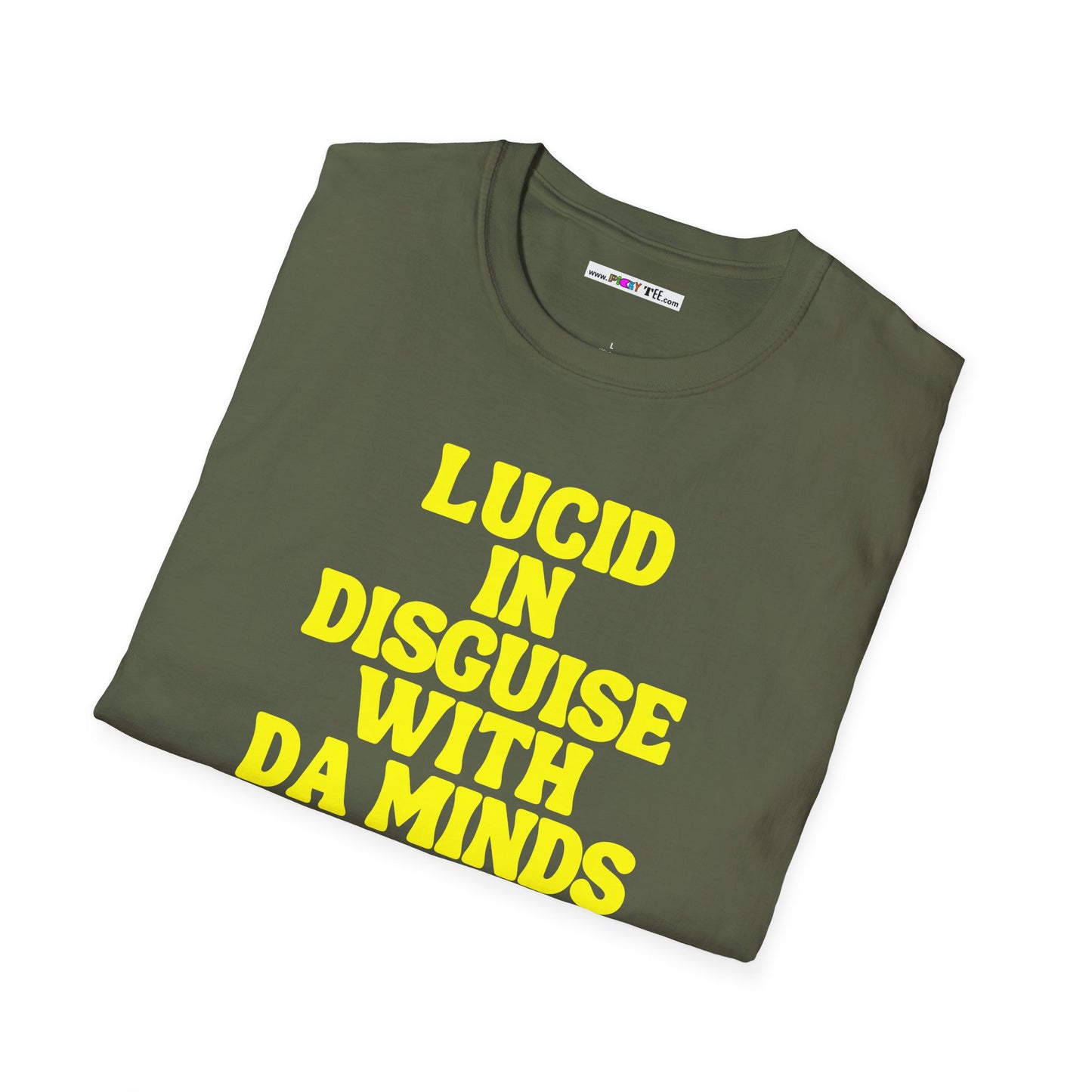 LUCID IN DISGUISE WITH DA MINDS Unisex Softstyle 100% Cotton T-Shirt