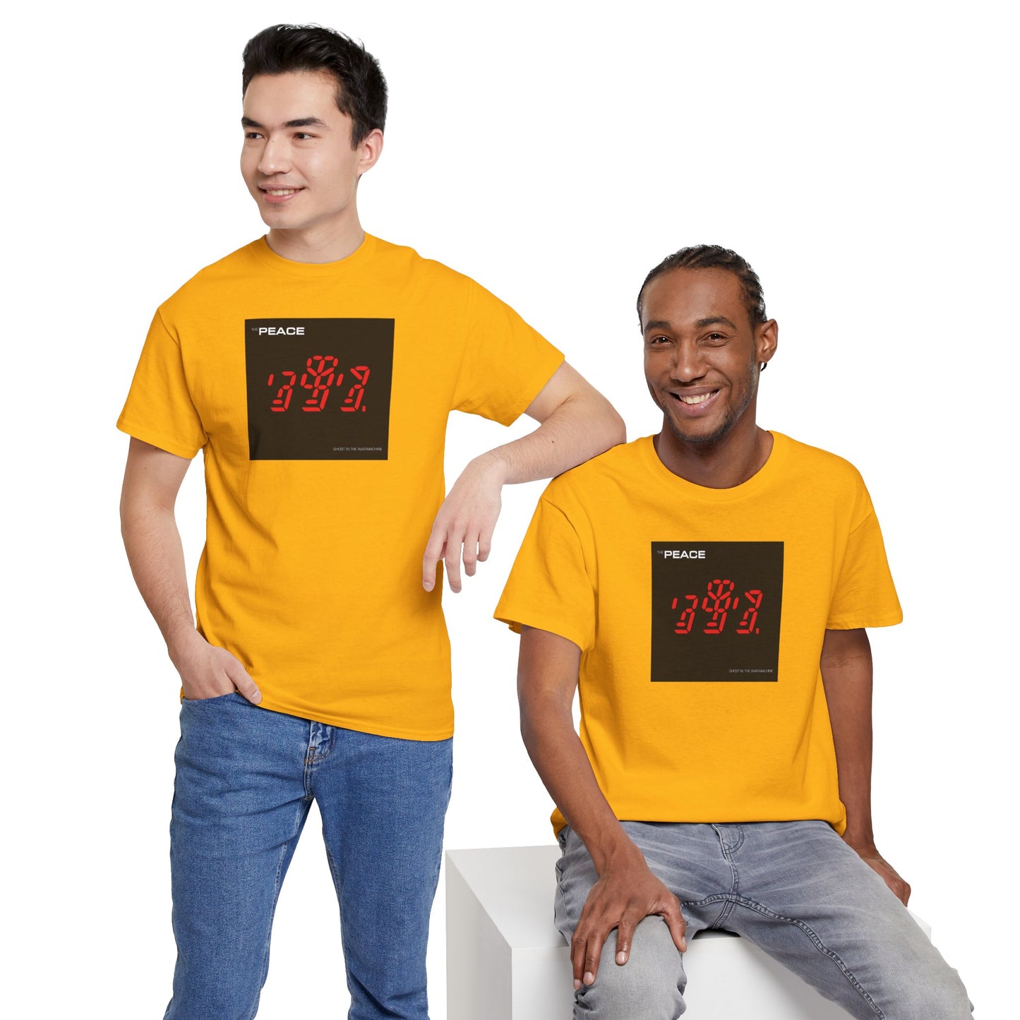 the PEACE ghost in the war-machine Unisex Heavy Cotton Tee